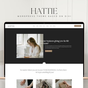 May include: A website screenshot showing a woman working on a laptop. The website is for a business that helps other businesses grow. The text on the website says "Is your business giving you the life you want?" and "No matter where you are in your business, I've been there. We've got something for you!"