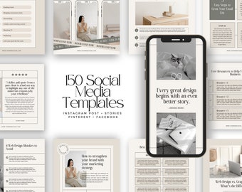 Canva Social Media Templates: Instagram, Pinterest, Facebook (150+)