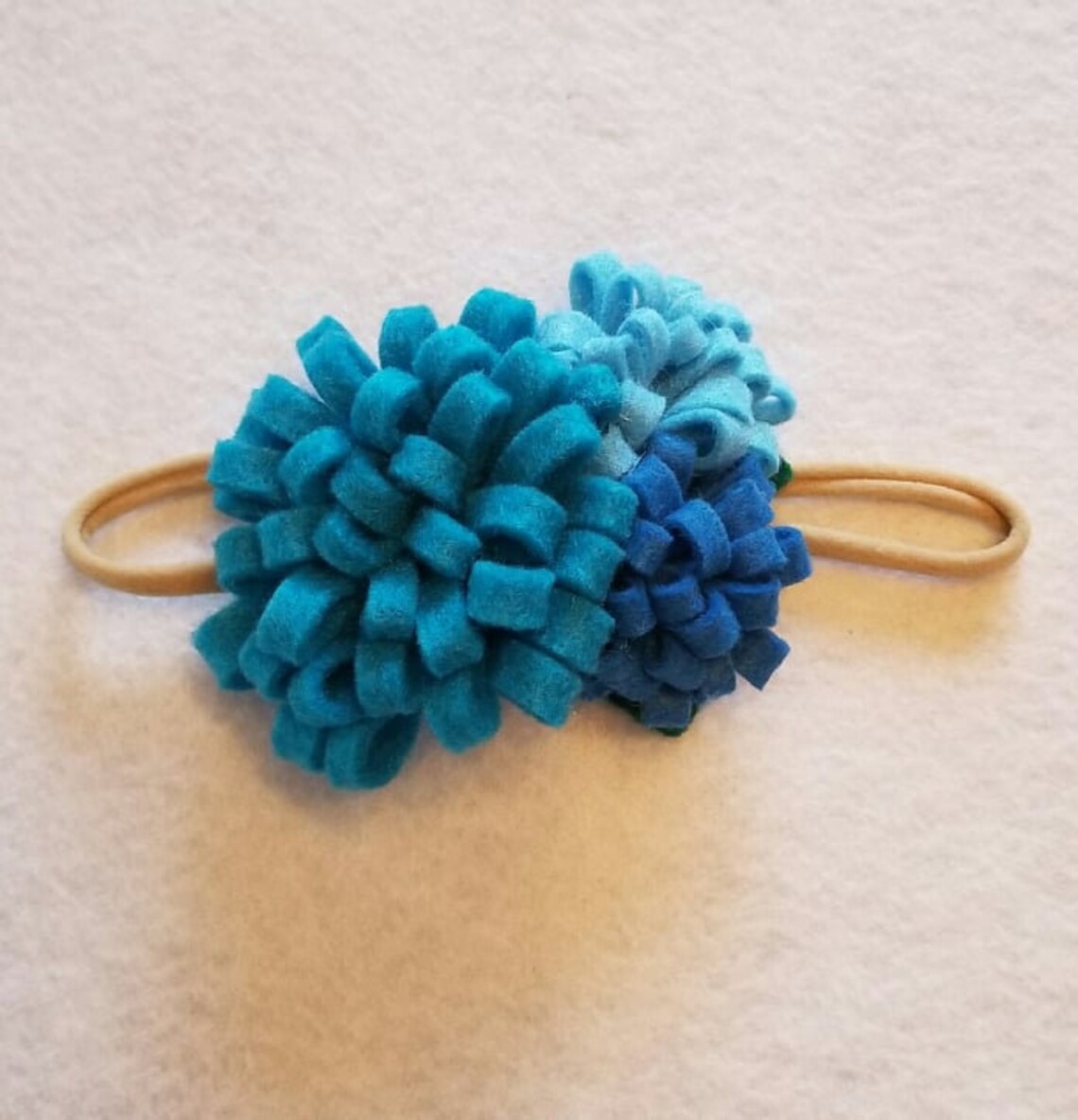 Large Blue Flower Cluster Headband Etsy