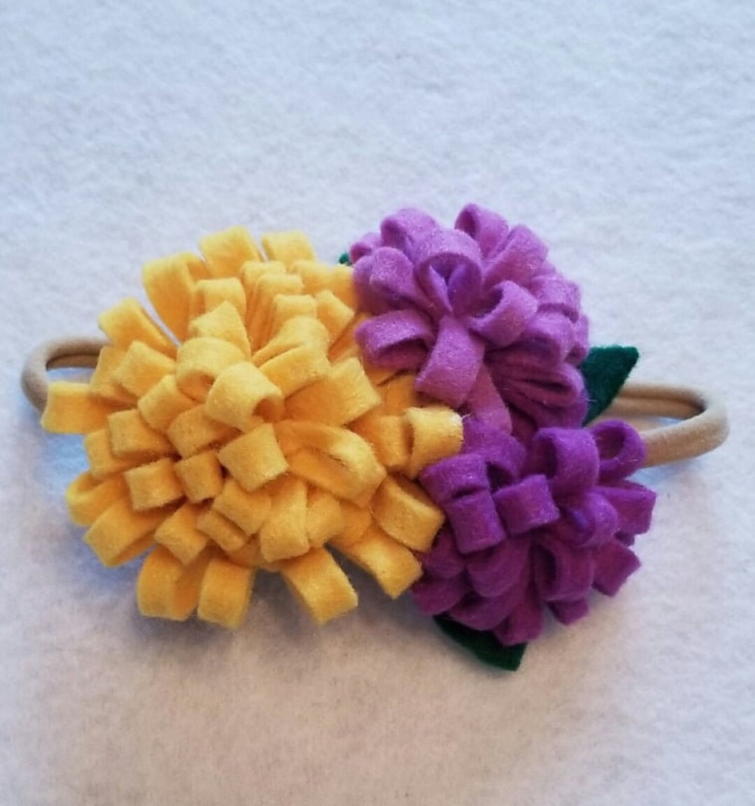 Large Yellow and Purple Flower Cluster Headband Etsy