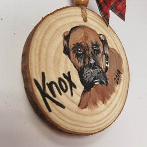 Wood Slice Painted Pet Ornament/Christmas Ornament/Custom Hand Painted Ornament/Custom Pet Ornament/Dog Ornament/Cat Ornament