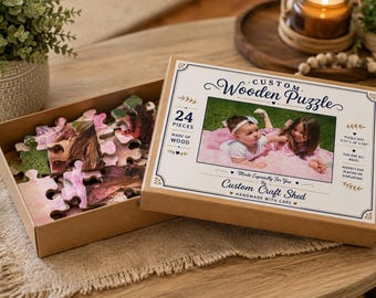 Custom Wooden Photo Puzzle | Personalized Picture Puzzle | Upload Your Photo | 24 Piece Wooden Jigsaw Puzzle | Custom Gift for Kids & Family