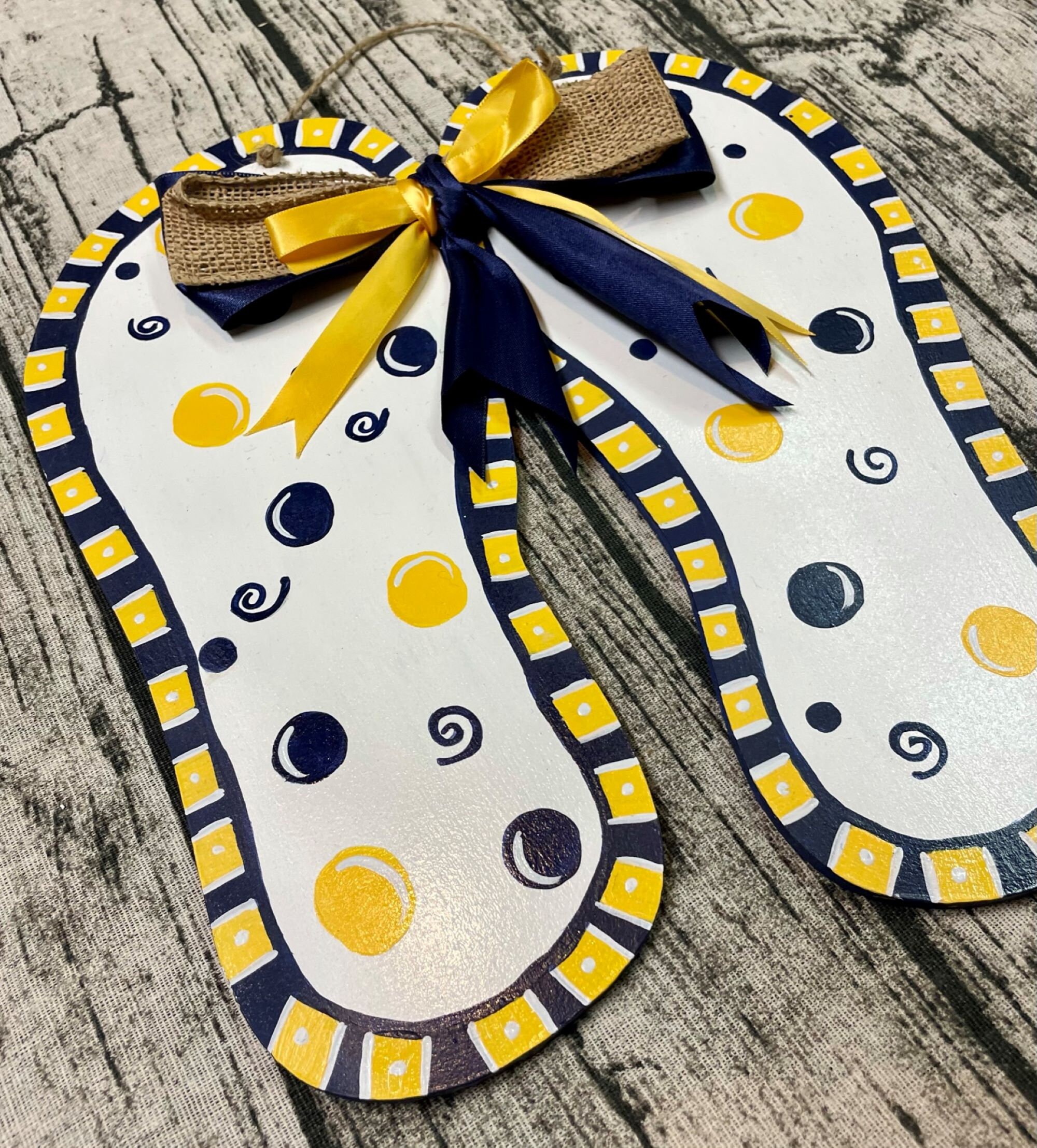 WV Painted Flip Flop Shaped Door Hanger Sign - Etsy