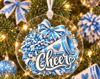 Cheerleader Christmas Ornament, Cheer Team Gift, Cheer Mom Gift, Cheerleading Ornament, Personalized Cheer Ornament, Team Colors