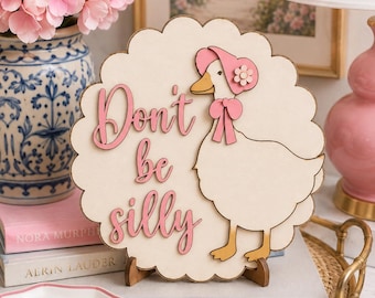 DIY Silly Goose Paint Kit | Farmhouse Goose Door Hanger | Wooden Goose Craft Kit | Paint Your Own Goose | DIY Craft Gift for Adults & Kids