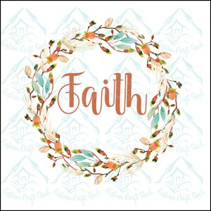 Faith Floral Wreath/Digital Designs/Sublimation/Wreaths/PNG/