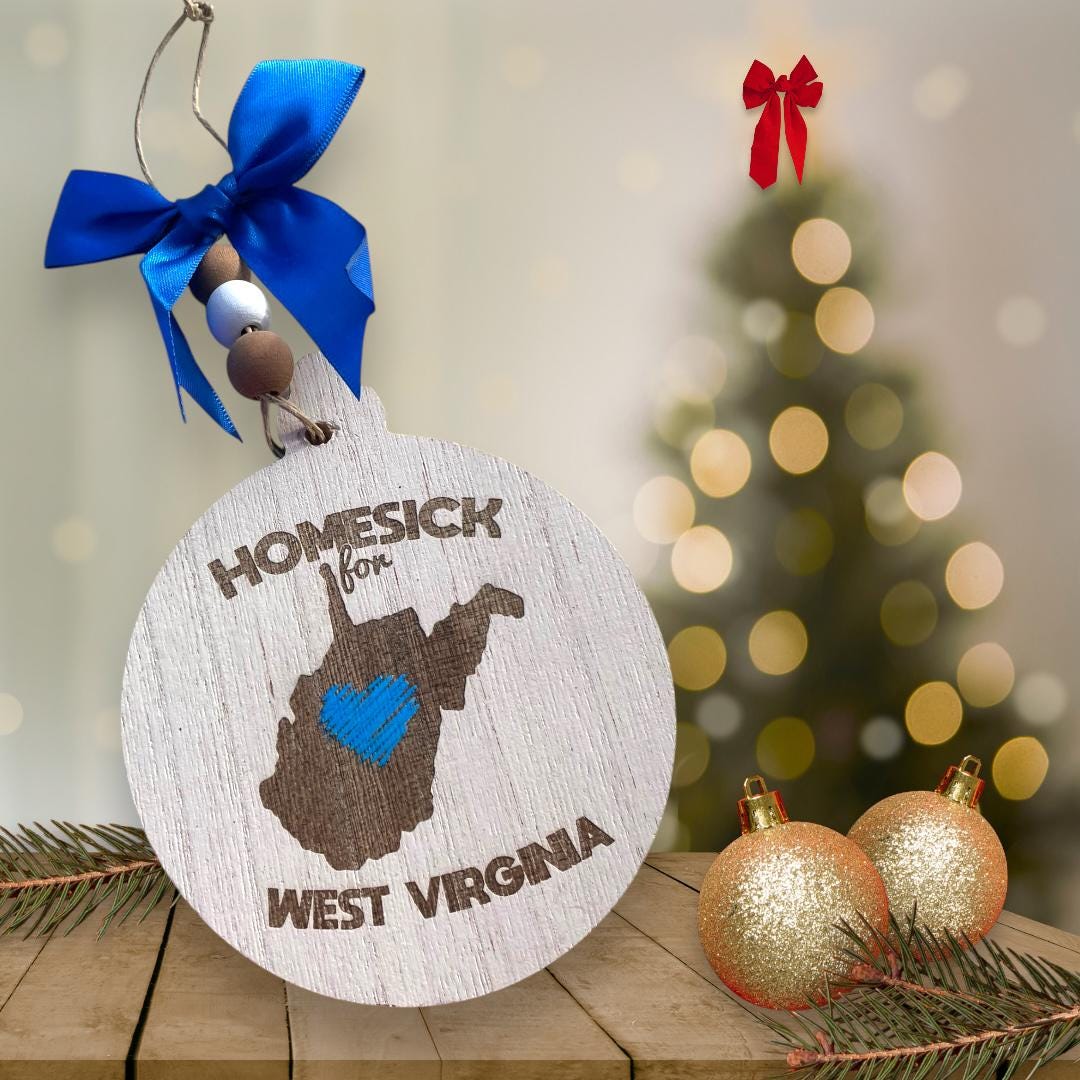 Homesick for West Virginia MDF Christmas Tree Ornament Gift - Etsy