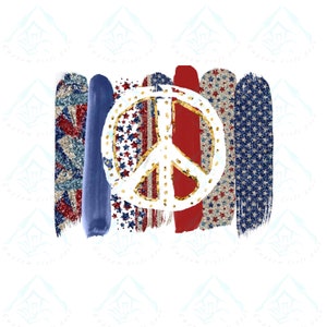 Peace Brushstrokes/Digital Design/Sublimation/Peace Sign/PNG/