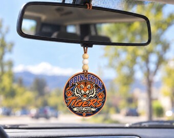Custom Team Rear View Mirror Hanger, Personalized School Spirit Car Charm, Sports Mascot Ornament, Football Cheer Team Gift, Car Accessory