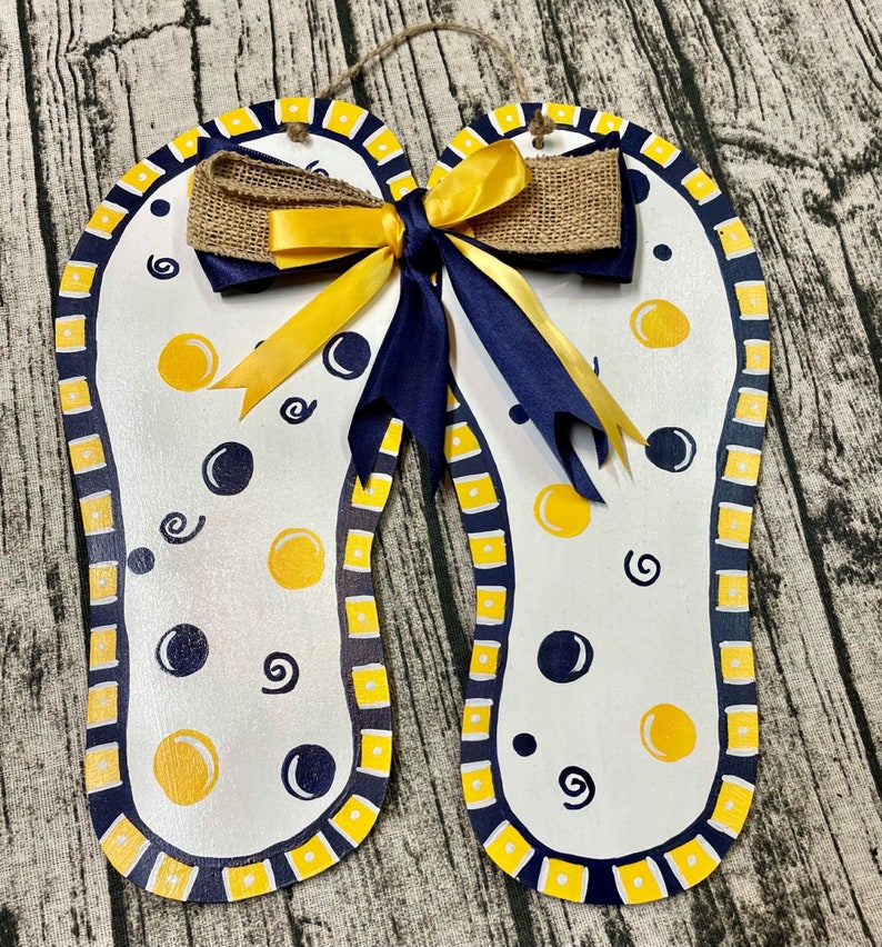 WV Painted Flip Flop Shaped Door Hanger Sign - Etsy