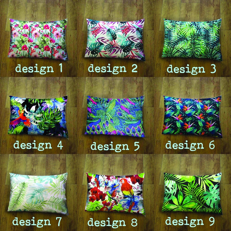 Oblong Outdoor Decorative cushion Cover Tropical prints Etsy