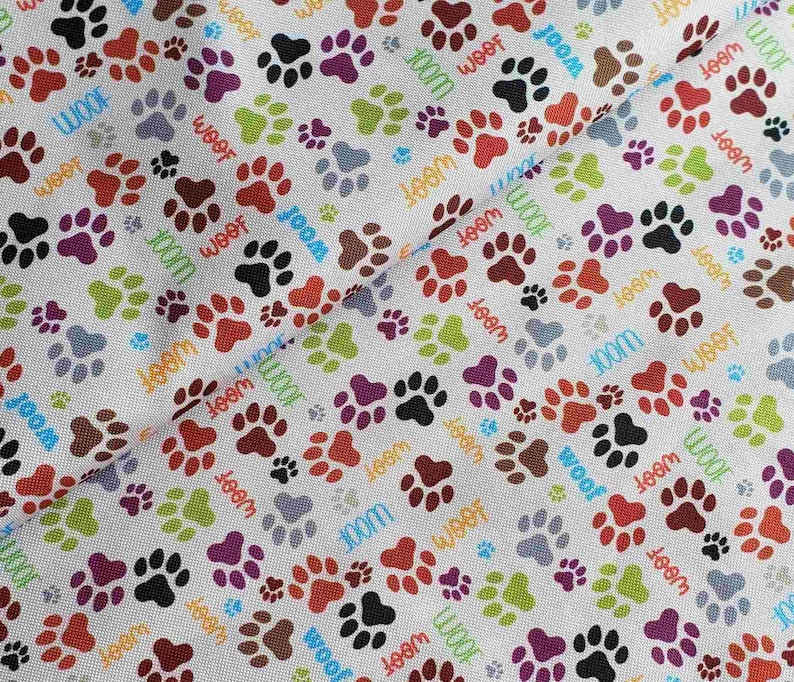 View of Waterproof Fabric - Dogs Pattern Water-resistant Canvas Fabric Outdoor ...