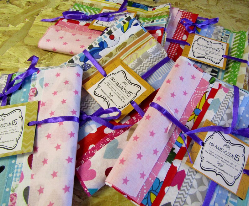 Fabric Remnants Bundle CHAMELEON15 Quilting Fabrics Precut Etsy
