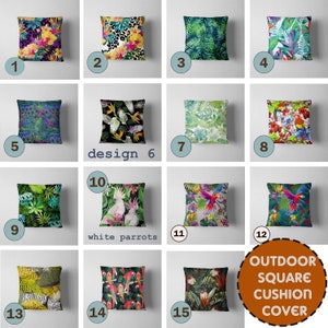 Square Outdoor Decorative cushion Cover Tropical prints Waterproof Patio Square Cushion Throws Sofa Cushions