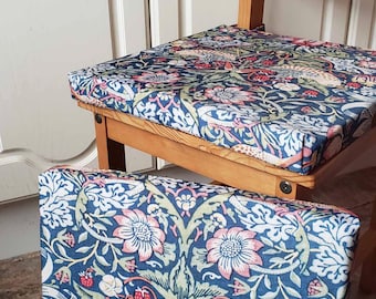 Cojines para asiento Diseño Strawberry Thief Cojines para silla W. Morris Cojines para asiento para sillas Cojines para asiento para sillas de comedor Cojines para silla
