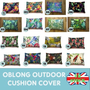 Oblong Outdoor Decorative Cushion Cover Tropical prints Waterproof Patio Rectangle Cushion Throws Sofa Scattered Cushions