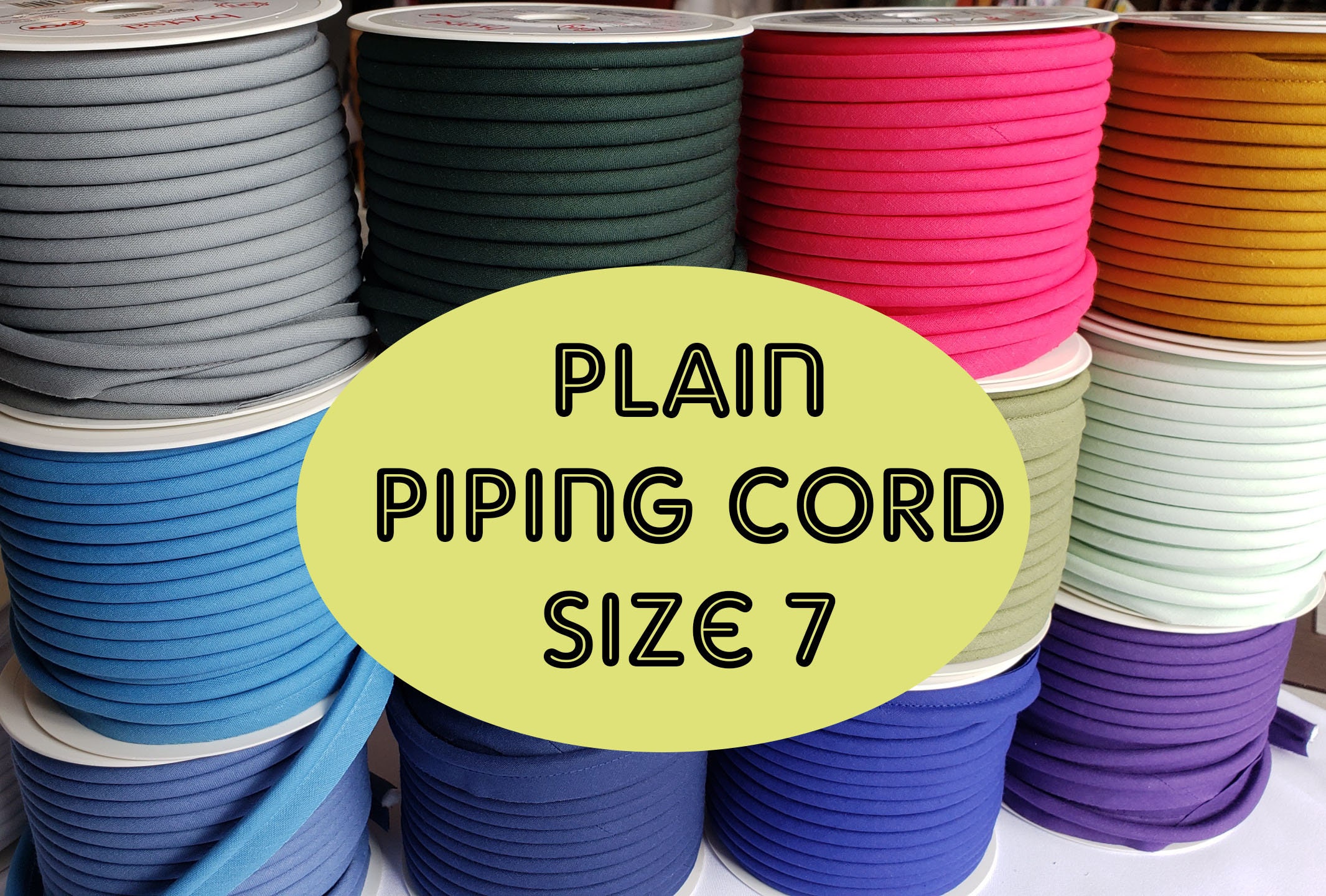 Plain 7mm Flanged Piping Cord Polycotton Matt Decorative Piping