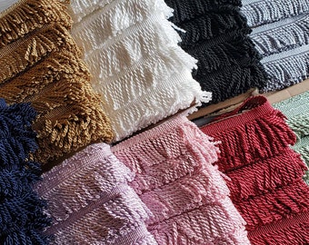Thick Bullion Fringes Tassels Looped 60mm ( 2,5") Trim 3 colors  Crafts Upholstery Cushions Curtains Home Decor