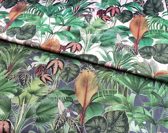 Tela de terciopelo Palm Paradise Jungle Design Tela de tapicería Tela de terciopelo Cojín Sofá Tela de terciopelo Cortina Tela de terciopelo estampada