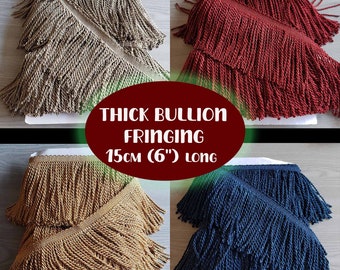 Thick Bullion Fringing Tassels Looped 150mm ( 6") Fringing Trim Crafts Upholstery Fringing Cushions Curtains Home Decor Bullion Fringe Trim