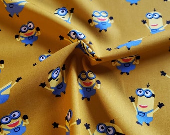 Baumwolljersey Jersey Stoff Minions Little Minions Mustard