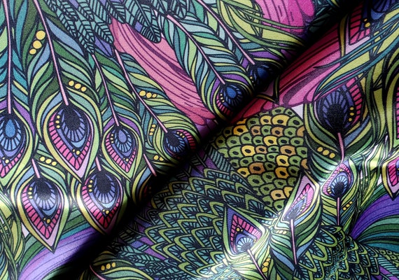 Peacock Satin Fabric Luxury Silky Dressmaking Satin Fabric Dress Top Material Fashion Fabric
