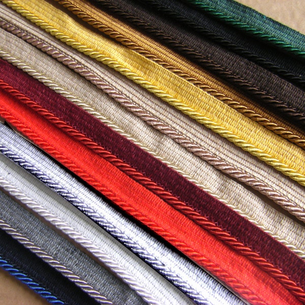 Decorative Piping cord 5mm Flanged Piping Colors Piping Cord for Cushions Flanged Rope Trimmings Upholstery Rope Piping Cord for Sewing