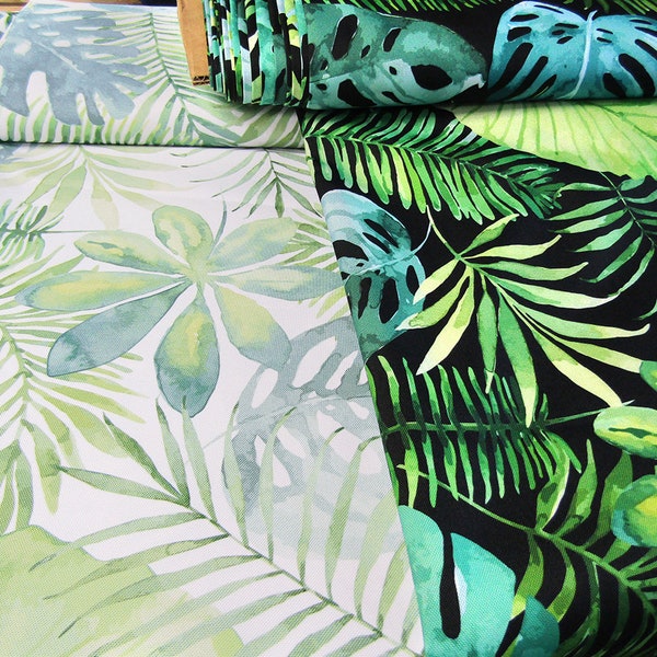 Waterproof Fabric - Tropical Leaves  2  Designs Outdoor fabric Oilcloth Fabric  PVC fabric Outdoor cushions fabric