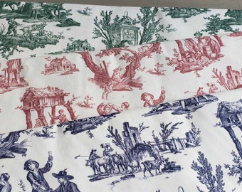 Countryside scenes Toile de Jouy Cotton Canvas Fabric Curtain Upholstery Fabric Toile de Jouy Material