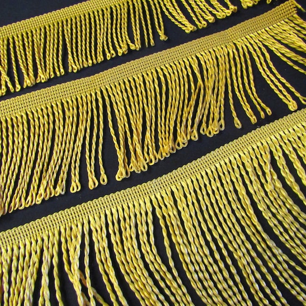 Lingotti d'oro Frange Nappe Looped 60mm 80mm 120mm Tappezzeria Trim Artigianato VESTITO FRANGE Frange Nappe