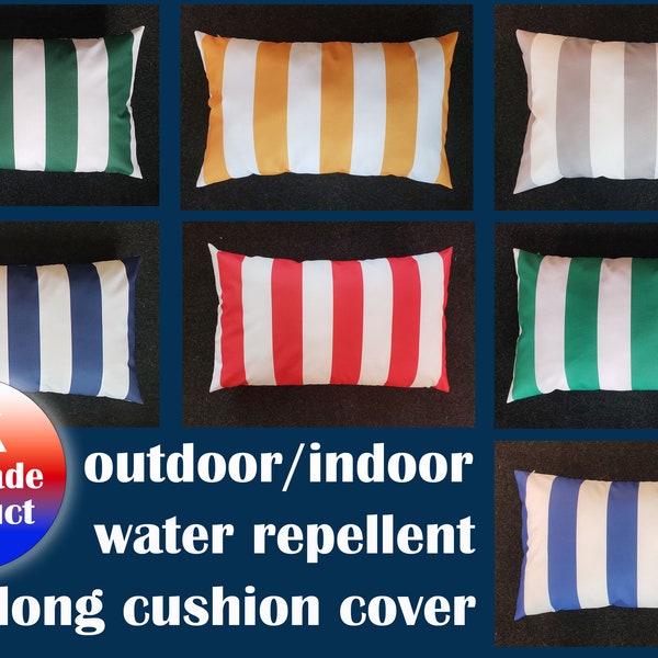 Housse de coussin décorative d'extérieur oblongue ou à rayures Coussin carré imperméable pour patio, Coussins de canapé