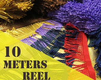 10 meters Bullion Fringes Tassels Looped 60mm ( 2,5") Trim 16 colors  Crafts DRESS FRINGING Fringing Tassels