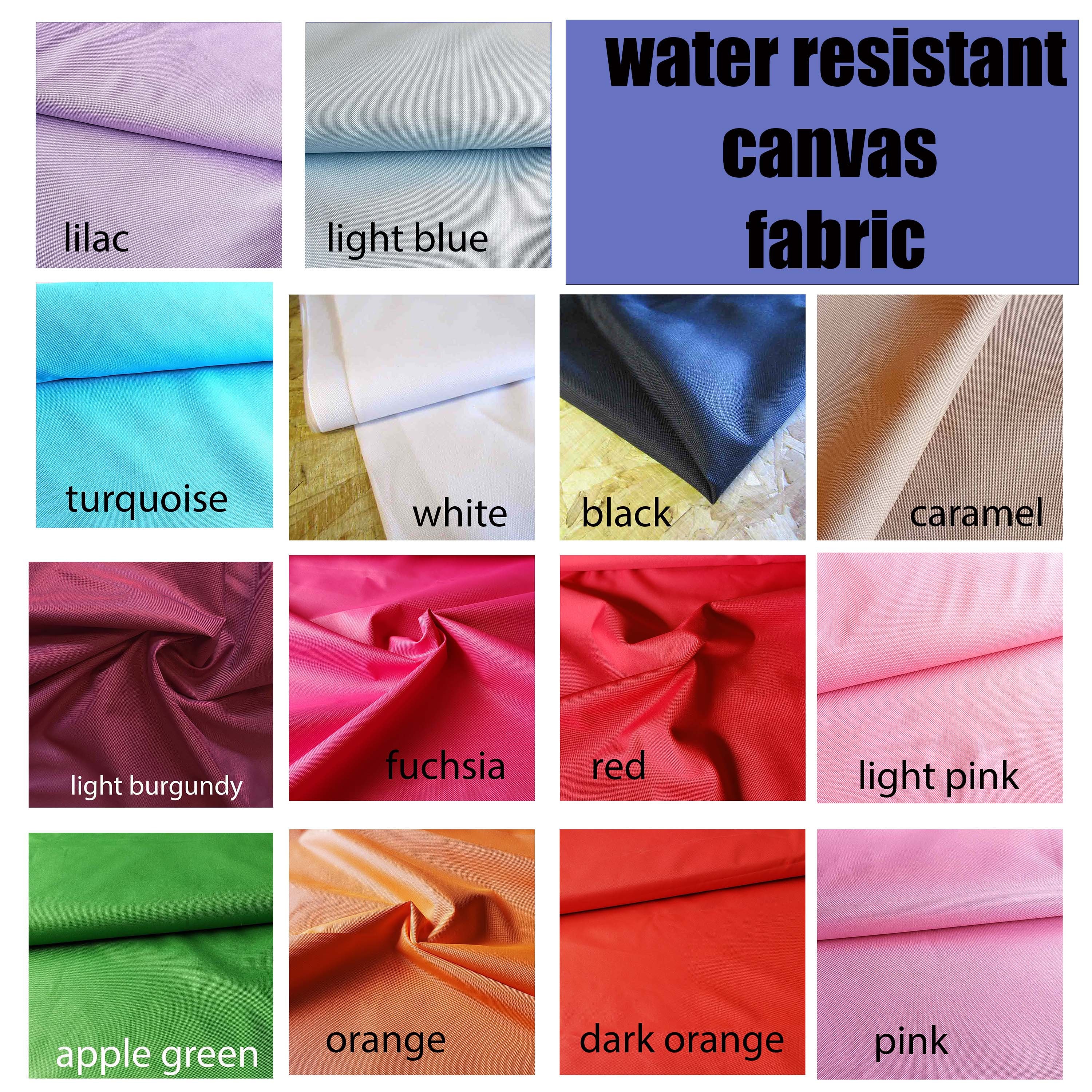 Water Resistant Canvas Fabric  Solid Outdoor Fabric Water Resistant  - Water-repellent Fabric - PVC fabric Outdoor Cushions Furniture Bags