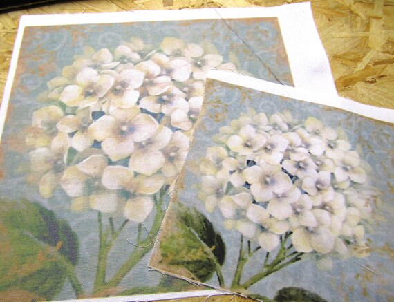 Fabric Panel Hydrangea Flower ready Fabric Panel Quilting DIY Craft Panel