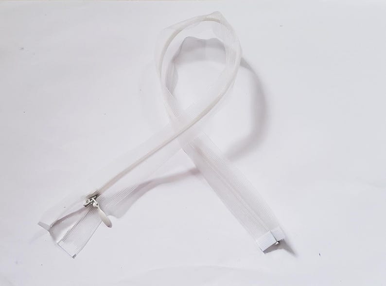 Open-end Invisible Zip Transparent 40cm 3 Colors Concealed Zip Open ...