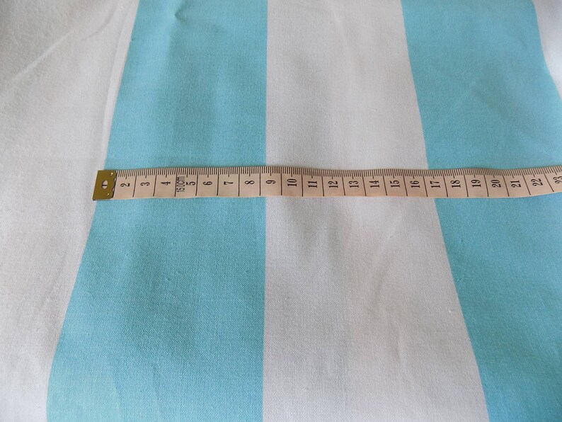 Striped Fabric 80mm Wide Cotton Fabric Turquoise&white - Etsy