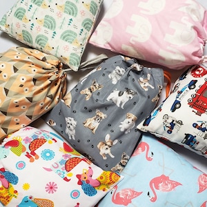 Sac en PE pour enfants, sac à cordon 100 % coton à motifs, idéal pour le rangement des jouets de la salle de danse
