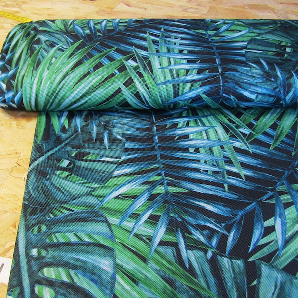 Waterproof Canvas Fabric - Palm Leaves - Water Resistant fabric Outdoor Material Fabric - Outdoor/Indoor fabric - Outdoor Upholstery Cushion