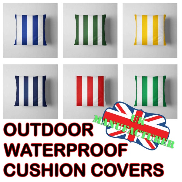 Square Outdoor Decorative cushion Cover Stripes Waterproof Patio Square Cushion Throws Sofa Cushions