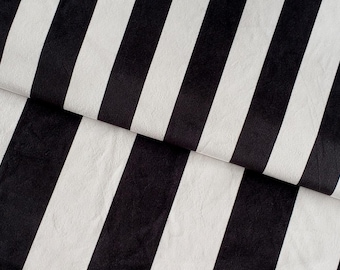Velvet Fabric Stripes Black-Off White Upholstery Fabric Velvet Fabric Cushion Curtain Printed Velvet Fabric