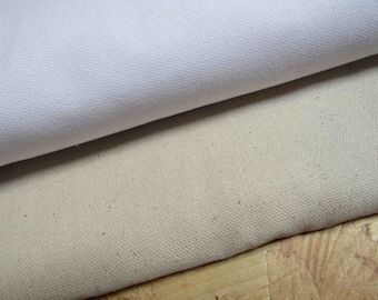 100% Cotton Heavy Weight 309gsm Cotton Organic Panama  GOTS White or Natural  fabric Sold by Half Meter Meter