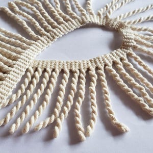 Cotton Bullion Fringing Natural Color Fringing Trim Tassels Looped 60mm  Upholstery Trim Crafts