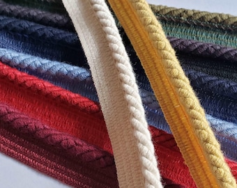 100% Cotton Piping 6mm  Cord Flanged Piping Cord 3 Ply Rope Flanged Rope Trim Upholstery Piping Lip Cord Piping for Cushions