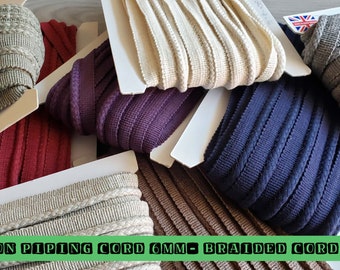 Flanged Piping Cord 6mm 100% Cotton Cord Flanged Piping Braided Cord Look piping  Flanged Rope Piping for Cushions Lip Cord