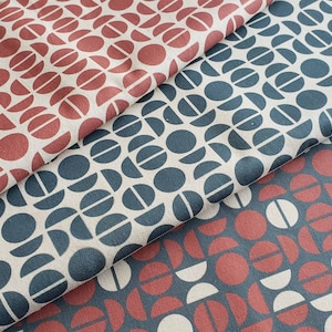 Retro Style Geometric Design 100% Cotton Heavy Weight 309gsm Cotton Organic Panama  Upholstery Fabric Retro Design Cushion Curtain fabric