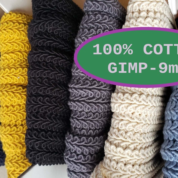 100% Cotton Upholstery Trim 9mm Gimp Braid Upholstery Gimp Trim Chair Costume Furnishing Meter Gimp Braid Trim Dressmaking Upholstery Braid