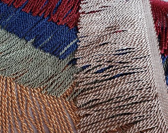 Nappe con frange spesse in metallo fuso, 150 mm (6"), passamanerie per tappezzeria, cuscini, tende, decorazioni per la casa