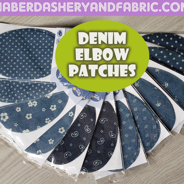 Patchs de coude en denim à motifs fer sur patchs patchs de réparation coudre sur des patchs en coton à la mode