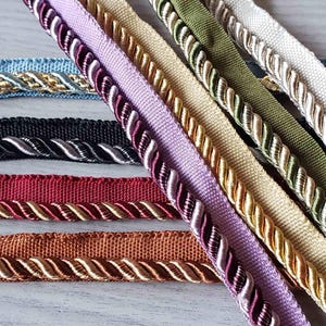 7mm Multicolor Flanged Piping Cord Color Range Lip Cord Upholstery Piping Cord  Insertion Rope Trimmings Piping For Cushions Upholstery Rope