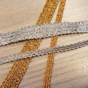 Brocade Trim Gimp Gold Silver 16mm or 8mm Braid Upholstery Edging Trim Ribbon Blind Costume Furnishing  Dressmaking Upholstery  Cushion